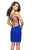 La Femme - 26657 Strappy Illusion Jewel Cocktail Dress in Blue
