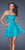 La Femme - Strapless Sweetheart Cocktail Dress in Blue and Green