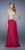 La Femme - 20969 Gold Embroidered A-line Dress in Pink and Gold
