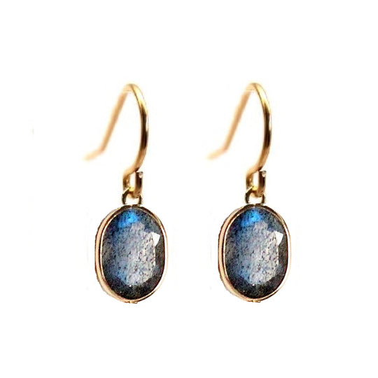 14k Gold Labradorite Drop Earrings