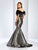 Clarisse - 3578 Two Piece Lace Off-Shoulder Mermaid Dress in Black and Gray