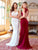 Clarisse - 3572 Lace Illusion Jewel Sheath Dress in White and Red
