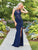 Clarisse - 3572 Lace Illusion Jewel Sheath Dress in Blue