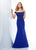 Social Occasions by Mon Cheri - 118880 Off Shoulder Sequined Lace Gown In Blue