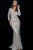 54818 Deep V-neck Lace Sheath Gown