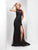 Clarisse - 3573 Embellished Sheer Jewel Sheath Dress in Black