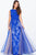 JVN58023 Embroidered Cap Sleeve A-line Dress