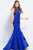 Jovani - Fitted Beaded Lace Halter Evening Dress JVN55869 in Blue