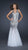 La Femme - Halter Style Deep V Neck Shimmering Mermaid Gown 16804 In Silver and White