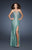 La Femme - 18456 Sequined Jewel Ornate Gown In Green