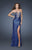 La Femme - 18456 Sequined Jewel Ornate Gown In Blue