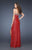 La Femme - 18456 Sequined Jewel Ornate Gown In Red