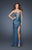 La Femme - 18456 Sequined Jewel Ornate Gown In Blue and Green