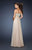 La Femme - 18584 Sequined A-Line Chiffon Gown In Neutral