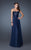 La Femme - 18584 Sequined A-Line Chiffon Gown In Blue