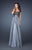 La Femme - 18584 Sequined A-Line Chiffon Gown In Silver