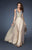 La Femme - 18631 Jeweled Interlaced Back Gown In Neutral