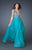 La Femme - 18631 Jeweled Interlaced Back Gown In Blue and Green