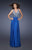 La Femme - 18631 Jeweled Interlaced Back Gown In Blue