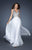 La Femme - 18631 Jeweled Interlaced Back Gown In White