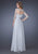 La Femme Illusion Bateau Neck A-Line Evening Dress in Gray
