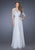 La Femme - 19137 Illusion Bateau Neck A-Line Dress In Gray