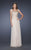 La Femme - 19143 Pretty Cap Sleeve Lace Ruched Evening Gown In Neutral