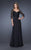 La Femme - 19149 Classy Lace and Chiffon Evening  Gown In Black