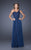 La Femme - 19162 Asymmetrical Sparkling Evening Gown In Blue