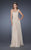 La Femme - 19162 Asymmetrical Sparkling Evening Gown In Neutral