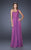 La Femme - 19162 Asymmetrical Sparkling Evening Gown In Purple and Pink