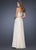 La Femme - 19175 Strapless Sweetheart Lace and Chiffon Evening Gown In Neutral