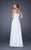 La Femme - 19175 Strapless Sweetheart Lace and Chiffon Evening Gown In White