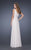 La Femme - 19181 Lace Appliqued Panel Gown In White