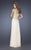 La Femme Cap Sleeve Shimmering Lace Evening Gown 19213 In Neutral