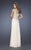 La Femme - 19213 Cap Sleeve Shimmering Lace Evening Gown In Neutral