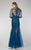 La Femme - 19343 Long Sleeve Lace Evening Dress In Blue