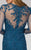 La Femme - 19343 Long Sleeve Lace Evening Dress In Blue