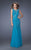 La Femme - 19420 Illusion Panel Lace Mermaid Gown In Blue and Green