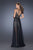 La Femme - 19746 Lace Illusion Overskirt Gown In Black