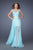 La Femme - 19746 Lace Illusion Overskirt Gown In Blue