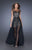 La Femme - 19746 Lace Illusion Overskirt Gown In Black