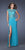 La Femme - 19918 Sheer Floral Lace Gown with Slit In Blue