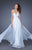 La Femme - 20027 Jewel Trimmed Plunging Gown In Blue