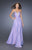 La Femme - 20027 Jewel Trimmed Plunging Gown In Purple