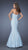 La Femme - Strapless Fitted Mermaid Gown in Blue