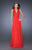 La Femme - 20109 Illusion Sequined Lace Gown In Red