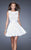 La Femme - 20429 Sleeveless Lace Jewel A-Line Cocktail Dress In White