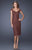 La Femme - 20443 Laced V-Neck Sheath Dress In Brown