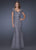La Femme - 20464 Laced Queen-Anne Sheath Dress In Gray